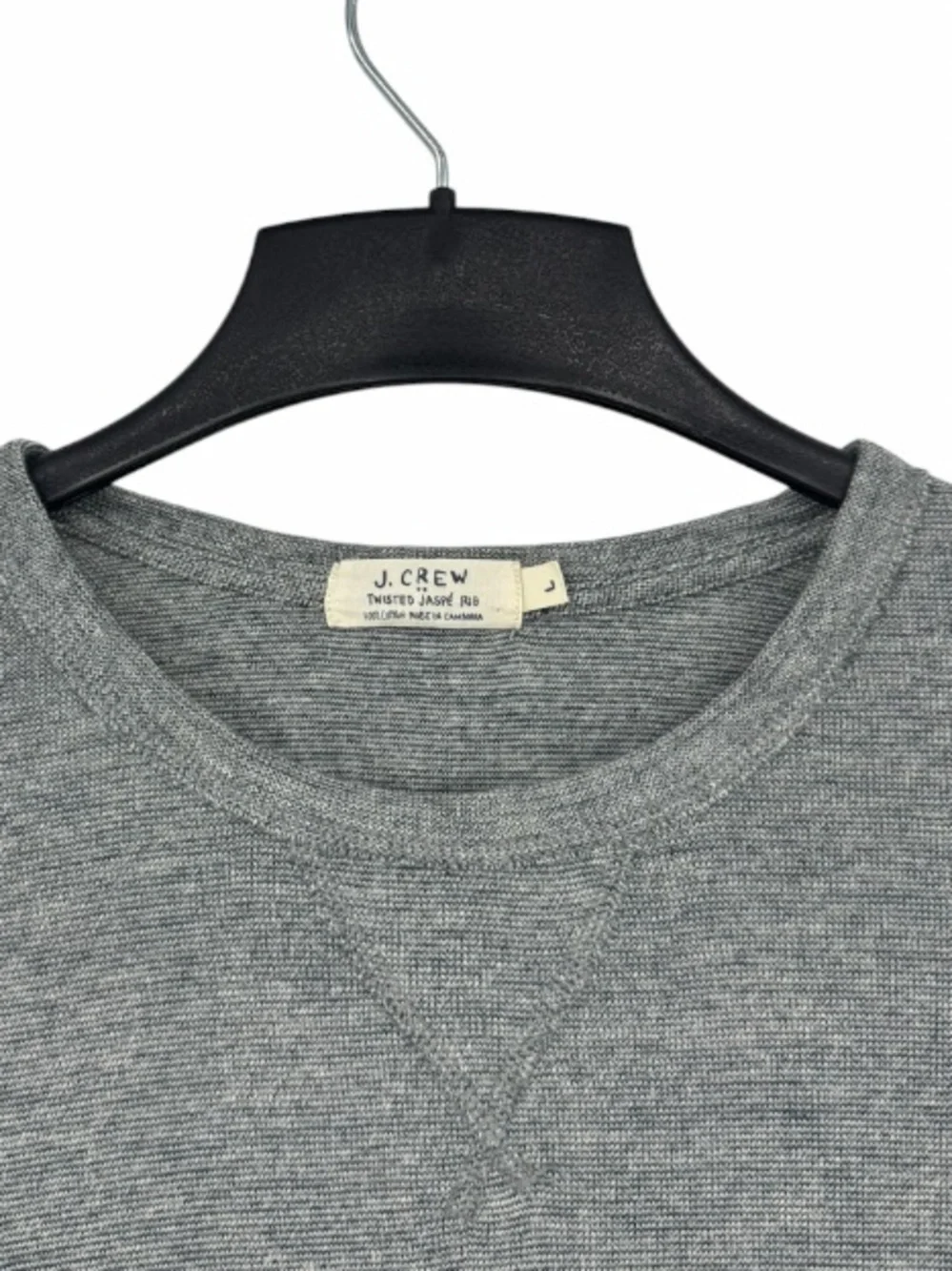 J. Crew Twisted Jaspe Rib Long Sleeve Shirt 100% Cotton Gray Size Large